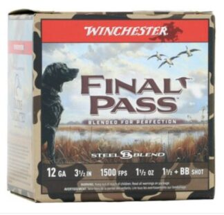 Winchester Final Pass 12 Gauge 3.5 in 1-1/2 oz #BB/#1.5 Steel Blend Shot, 25 Rounds Per Box
