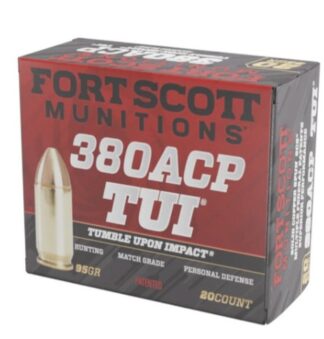 Fort Scott Munitions TUI .380 ACP 95 gr Solid Copper, 20 Rounds