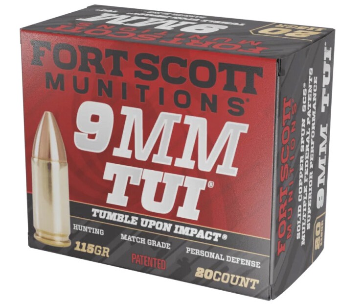 Fort Scott Munitions 9mm SCS TUI 115 gr Solid Copper 20-Round Box