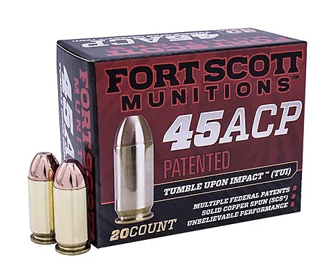 Fort Scott Munitions .45 ACP 180 Grain TUI Solid Copper 20 Rounds