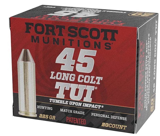 Fort Scott Munitions .45 Long Colt TUI Solid Copper 225 Grain Ammunition, 20 Rounds