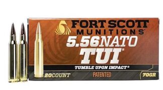 Fort Scott Munitions 5.56 NATO TUI Solid Copper 70 Grain 20 Rounds