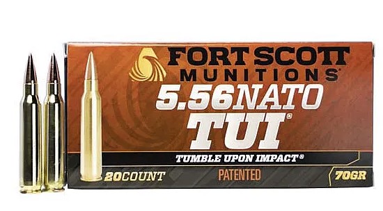 Fort Scott Munitions 5.56 NATO TUI Solid Copper 70 Grain 20 Rounds