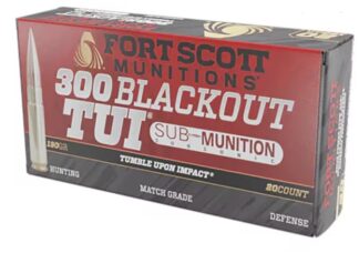 Fort Scott Munitions .300 AAC Blackout 190 Grain TUI Solid Copper 20 Rounds