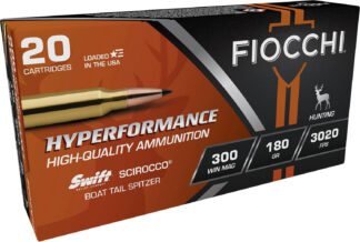 Fiocchi .300 Winchester Magnum 180 gr Swift Scirocco II Boat Tail Tipped, 20-Round Box