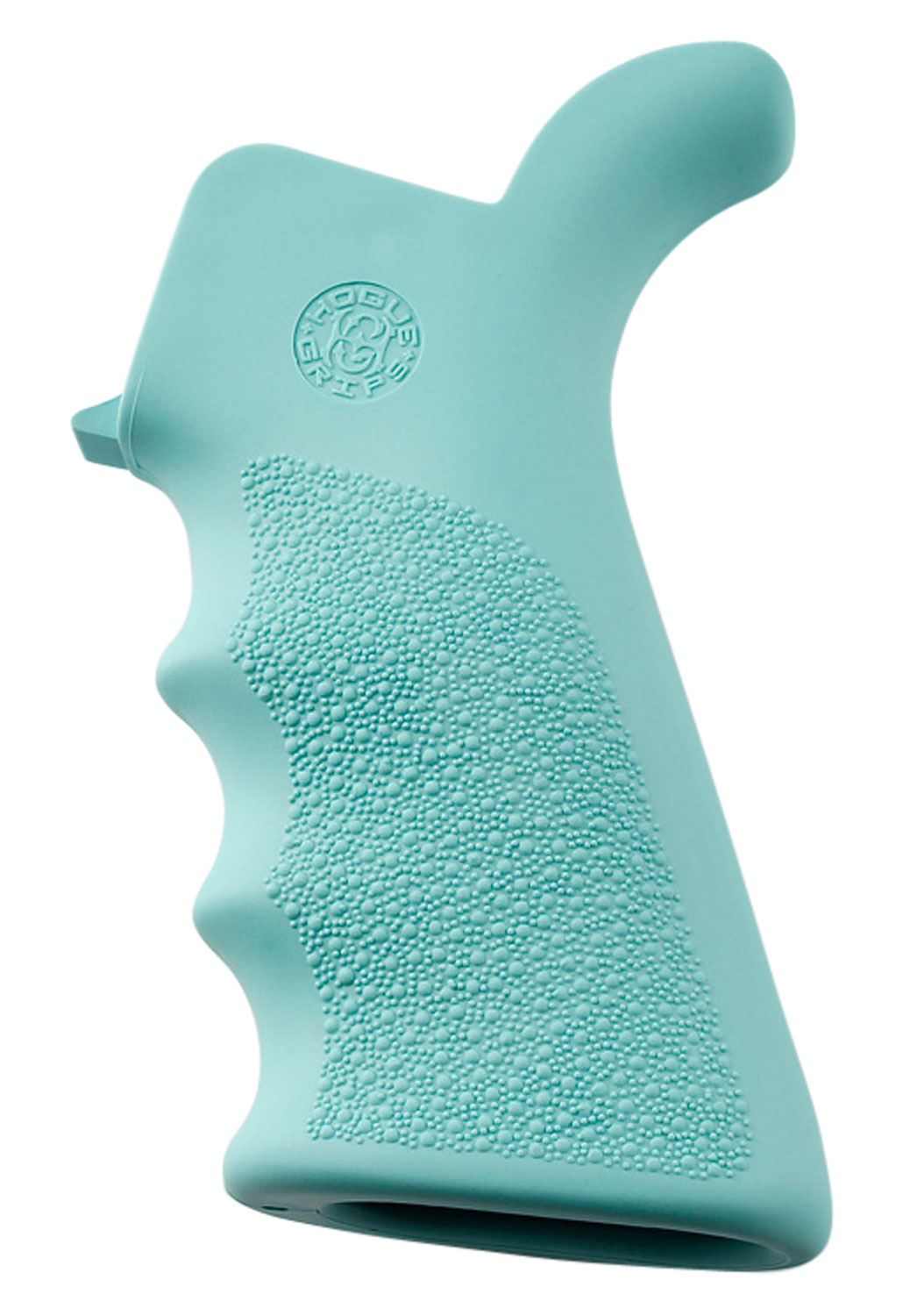 Hogue OverMolded Beavertail Cobblestone Grip with Finger Grooves, Aqua Blue, AR-15/M16