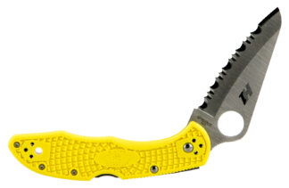 Spyderco Salt 2 3 in Folding Knife H1 Steel Blade, Yellow FRN Handle, Back Lock