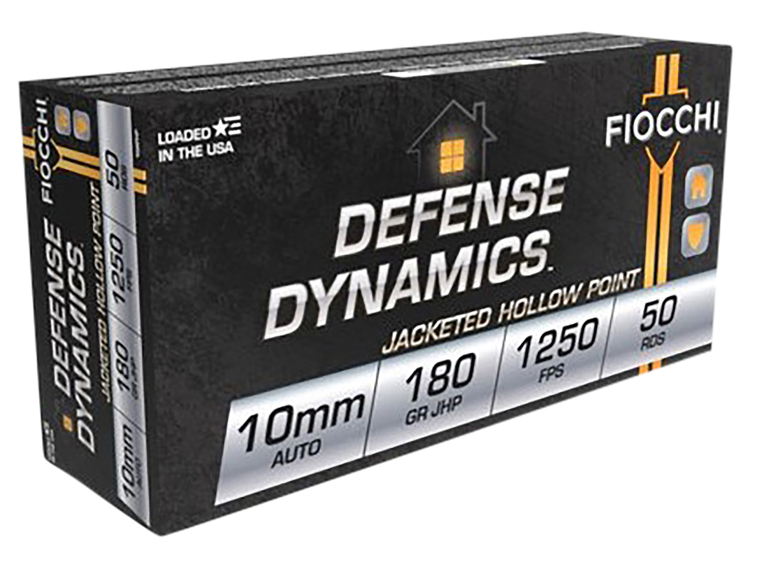 Fiocchi 10APHP Defense Dynamics 10mmAuto 180gr Jacketed Hollow Point 50 Per Box/10 Case
