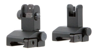 TacFire IS002 Same-Plane Flip Up Iron Sights, Front/Rear Set, Black Anodized