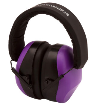 Pyramex Venture Gear V80 Earmuffs, Over the Head, Purple/Black, Foam Earplugs Included