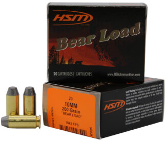 HSM Bear Load 10mm Auto 200 Gr Hard Cast Lead RNFP 20 Rounds Per Box