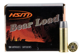 HSM Bear Load .44 Magnum 305gr Wide Flat Nose (WFN) Gas-Checked Brass, 20-Round Box