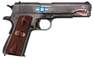 Thompson 1911BKOWC3 1911 Squadron Special Edition WW2 45 ACP 5" 7+1 Black/Gray Cerakote Checkered Wood w/US Logo Grip