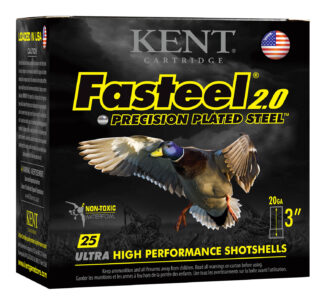 Kent Fasteel 2.0 20 Gauge 3 in 7/8 oz #3 Steel Shot, 25 Rounds