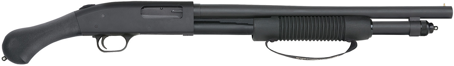 Mossberg 590 Shockwave 12 Gauge Pump 18.5 in Blued Heavy-Walled Barrel BirdshHead Grip