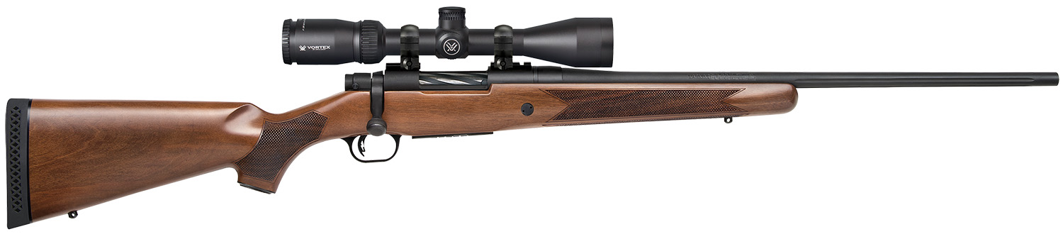Mossberg Patriot Bolt Action .243 Winchester 22 in Matte Blued Walnut Fixed Stock W/ Vortex Crossfire II 3-9x40mm