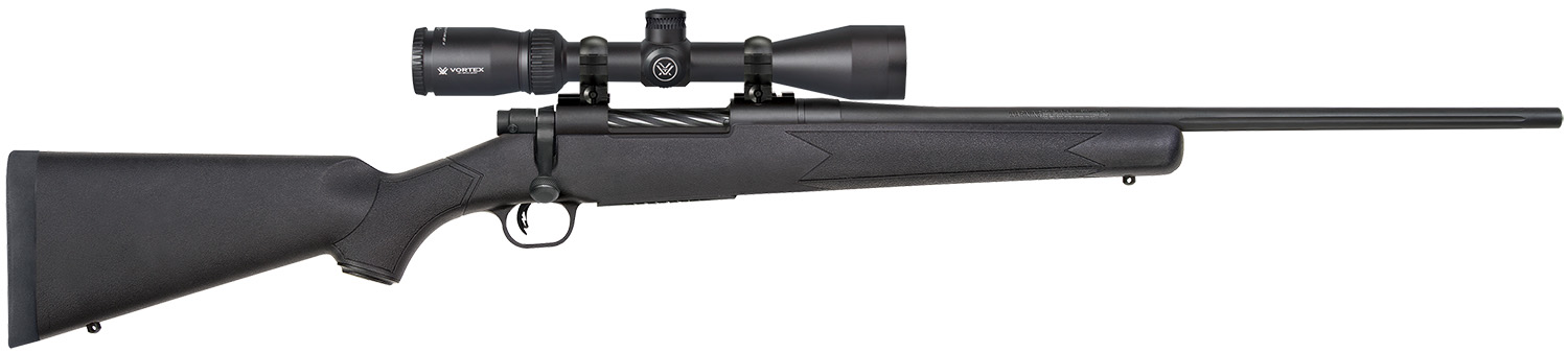 Mossberg Patriot Bolt Action 7mm-08 Remington, 22" Barrel, 5+1, Matte Blued, Black Synthetic W/ Vortex Crossfire II