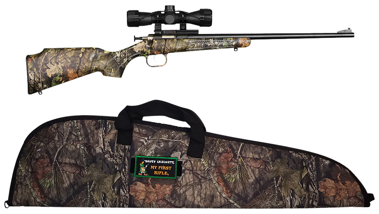 Davey Crickett Crickett KSA2163BSC Single-Shot Bolt Action .22 LR 1-Round Blued/Break-Up Synthetic