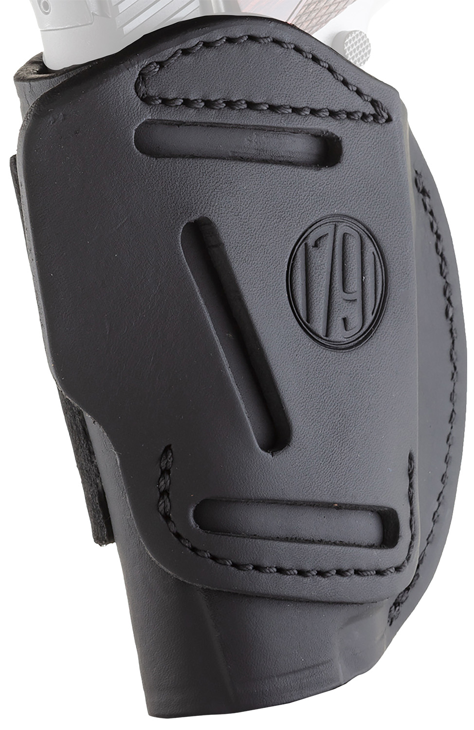 1791 Gunleather 4-Way Holster Stealth Black Leather Fits 3-4" Barrel Belt Clip Right Hand