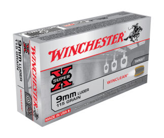 Winchester Super-X 9mm Luger 115 gr Brass Case 50-Round Box