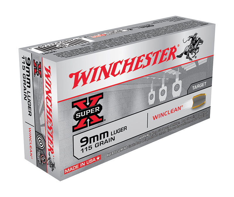 Winchester Super-X 9mm Luger 115 gr Brass Case 50-Round Box