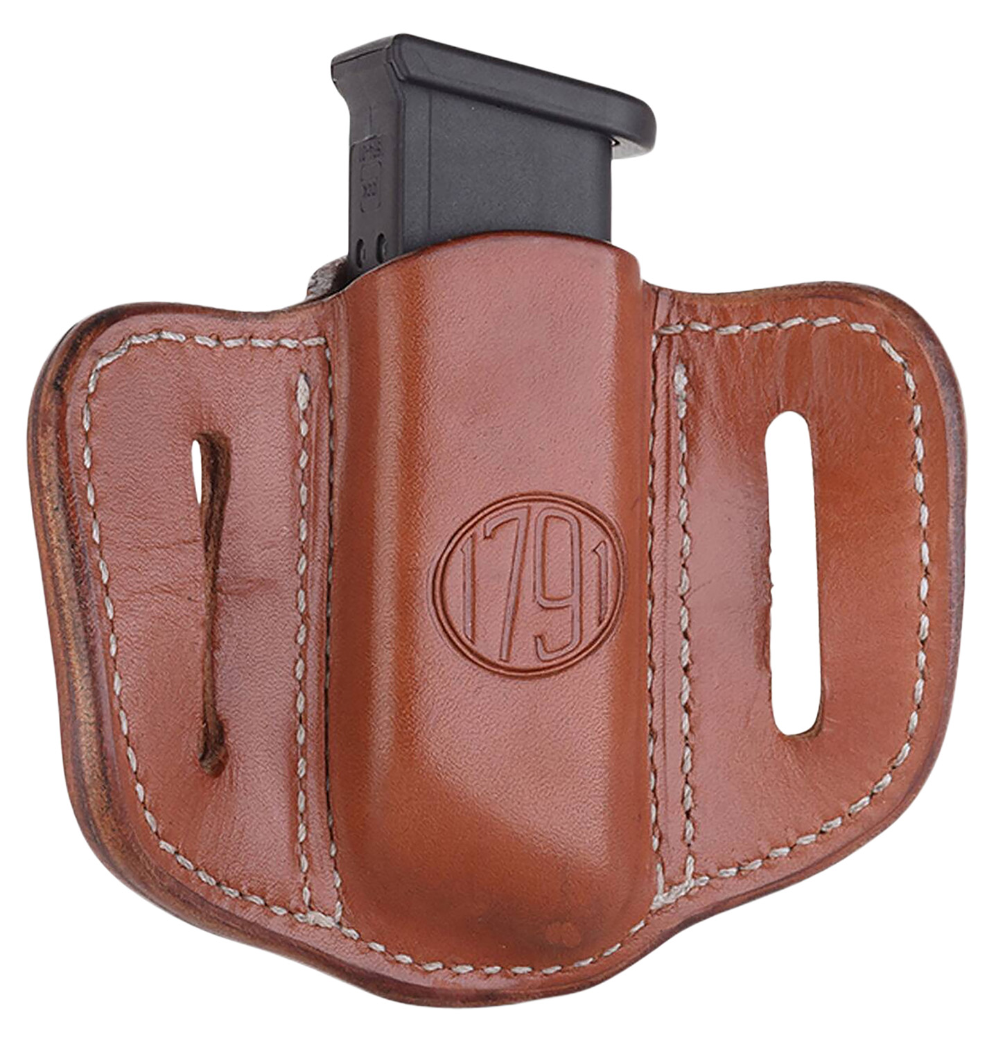 1791 Gunleather MAG1.2 Double Stack Belt-Slide Magazine Holder Classic Brown Leather