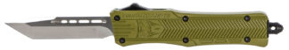 Cobratec Knives CTK-1 Small OTF Tanto Knife 2.75 in D2 Steel Blade OD Green Aluminum Handle