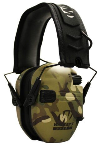 Walkers Razor Slim Electronic Earmuff, 23 dB, Over the Head, Multicam/Black Polymer