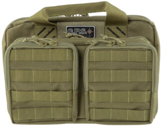 G*Outdoors Quad +2 Tactical Range Bag, Tan, 1000D Polyester, Holds Up to 6 Handguns