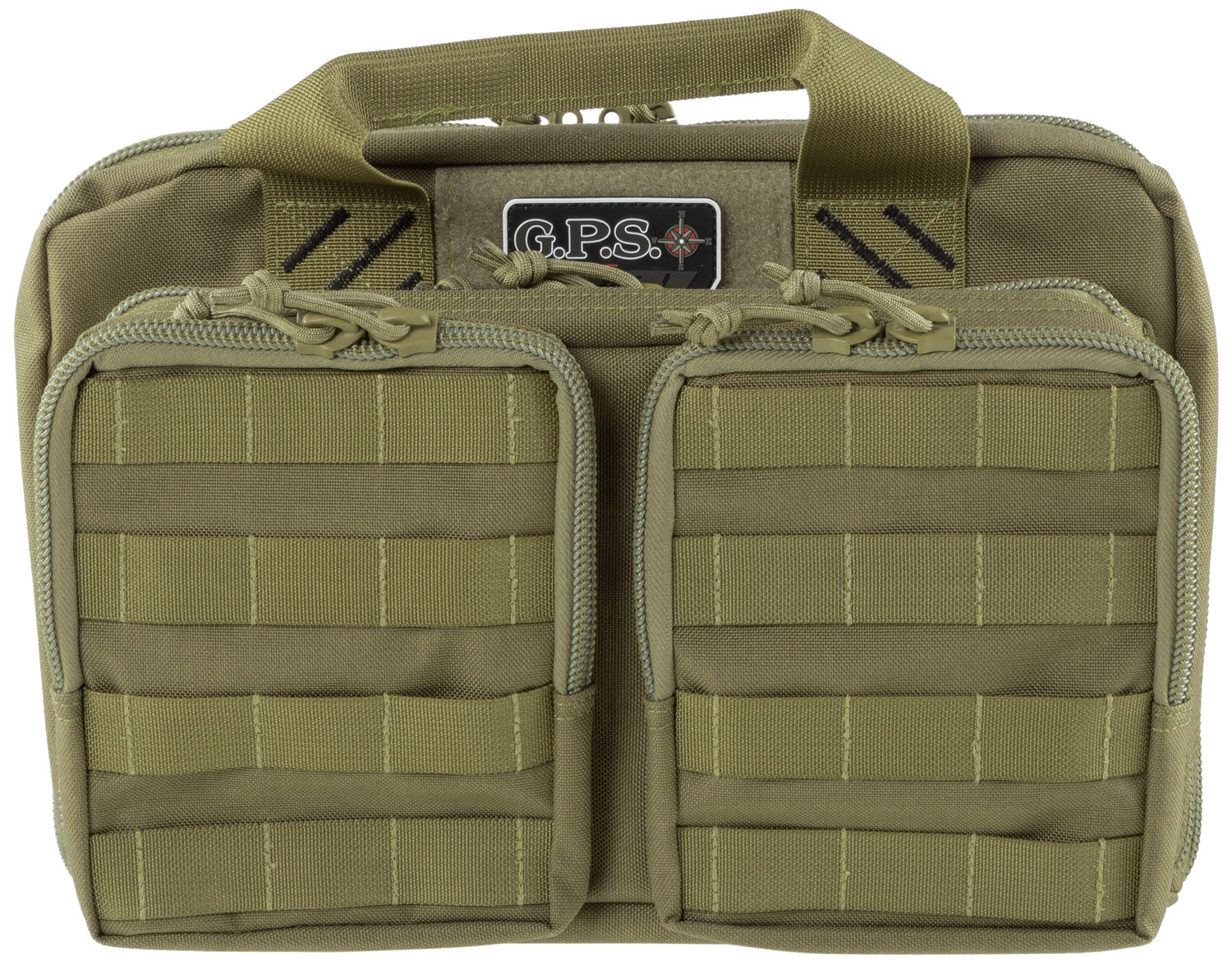 G*Outdoors Quad +2 Tactical Range Bag, Tan, 1000D Polyester, Holds Up to 6 Handguns