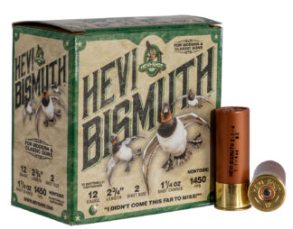 Hevishot HEVI-Bismuth 12 Gauge 2 Shot 2.75 in 1 1/4 oz 25 Rounds Per Box