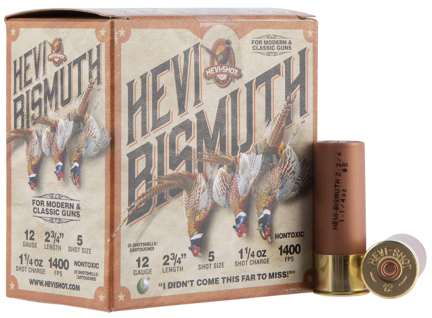 Environ Metal Inc HEVI-Bismuth HS14715 12 Gauge 2.75 in 1 1/4 oz #5 Bismuth 25-Round Box