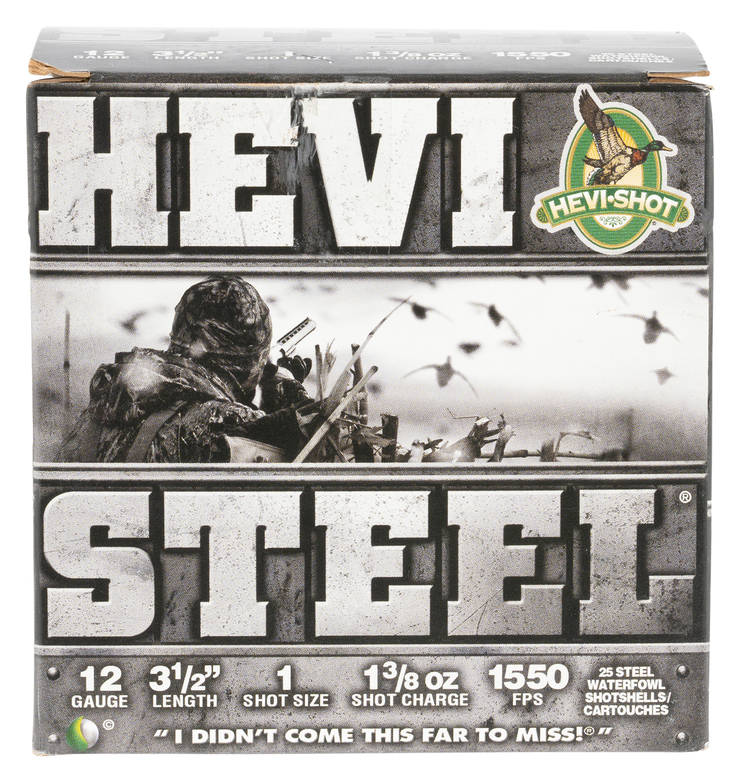 Hevishot Hevi-Steel 12 Gauge 3.50 in, #1 Steel Shot, 1 3/8 oz, 25 Rounds