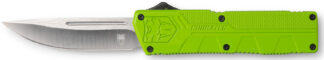 Cobratec Knives ZBGCTLWDNS Lightweight 3.25" OTF Drop Point D2 Steel Blade Zombie Green Aluminum