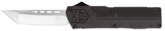 Cobratec Knives Lightweight OTF Tanto 3.25 in D2 Steel Blade, Black Aluminum Handle