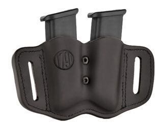 1791 Gunleather MAG-F Double Mag Carrier Stealth Black Belt Slide for Double Stack Magazines