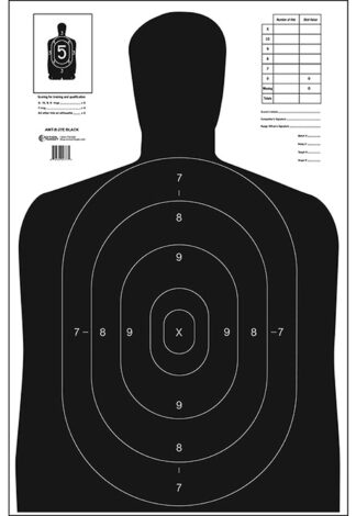 Action Target B-27E Economy Hanging Target 23 in x 35 in Black/White, 100 Per Box