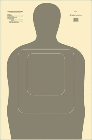 Action Target TQ-15 Standard 25-Yard Silhouette Target, 24" x 45", Gray, 100 Per Box