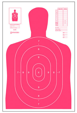 Action Target B27ERD100 High-Visibility Fluorescent Red/White Silhouette Paper Target, 23 x 35 in
