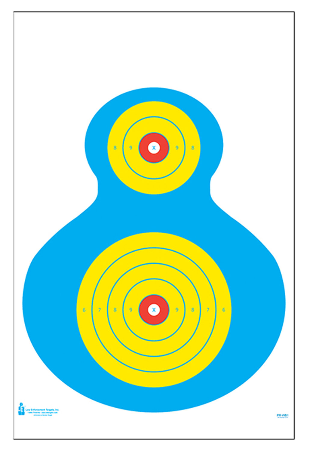 Action Target High Visibility Fluorescent Silhouette Target 19 x 25 in, Red Blue Yellow, 100/Box
