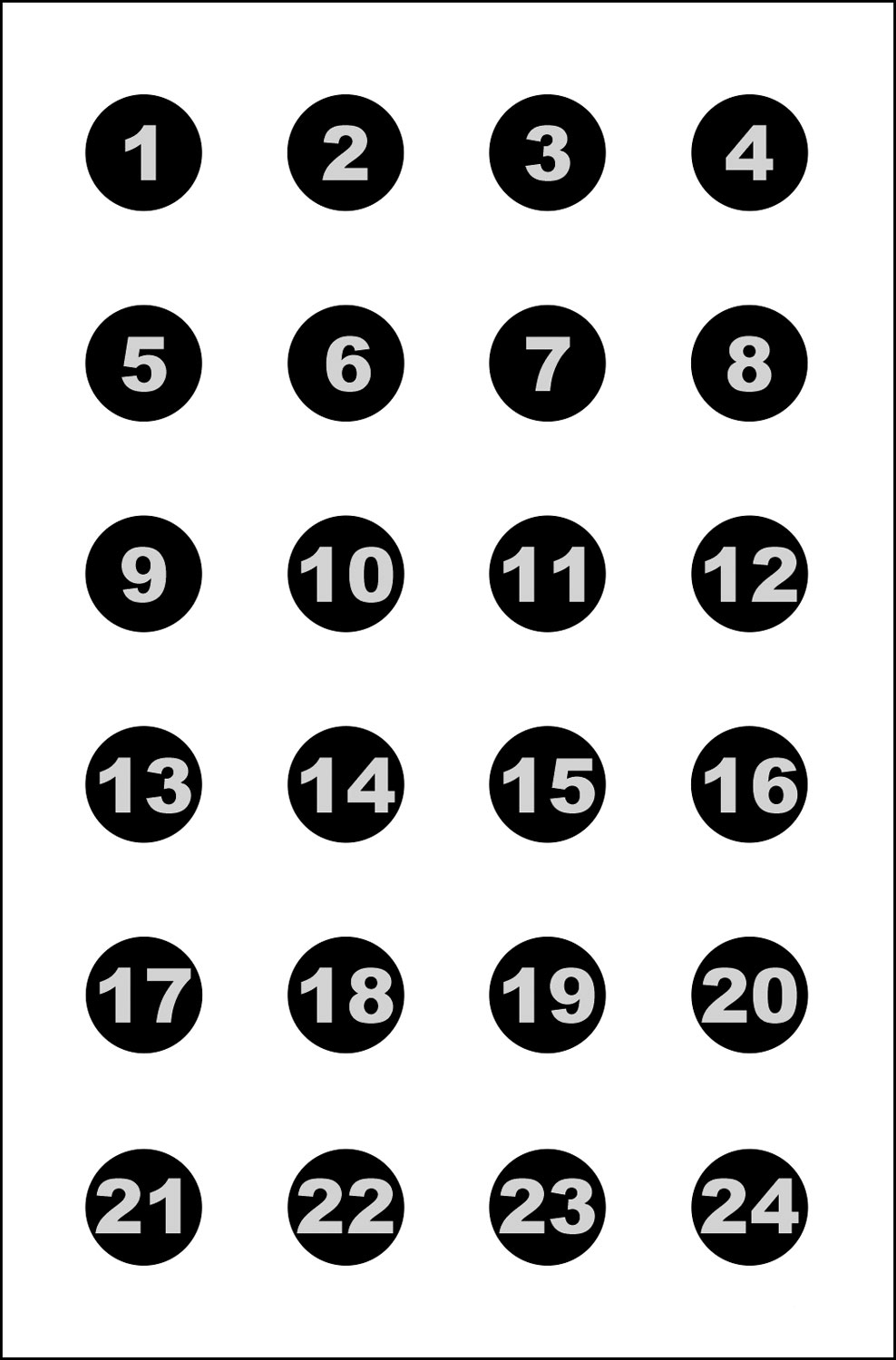 Action Target Command Training Circle Paper Target, 3 in Numbered Circles, 23 x 35 in, 100-Pack