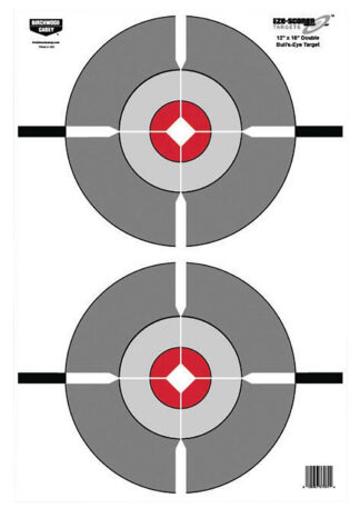 Birchwood Casey EZE-Scorer 12 x 18 Double Bull's-Eye Paper Targets, Pkg of 100