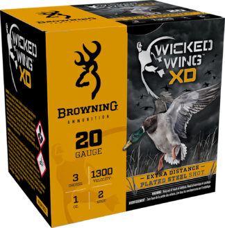 Browning Wicked Wing XD 20 Gauge 3 in Steel Shot 2, 1 oz, 25 Rounds