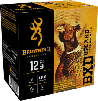 Browning BXD Upland 12 Gauge 3 in #5 Shot Nickel-Plated Lead, 1 5/8 oz, 25 Rounds
