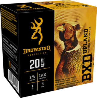 Browning BXD Upland 20 Gauge 2.75 in #5 Shot 1 oz Nickel-Plated Lead, 25 Rounds