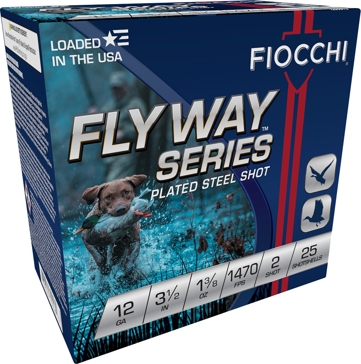 Fiocchi Flyway 12 Gauge 3.50" 1 3/8 oz 2 Shot Steel, 25 Rounds