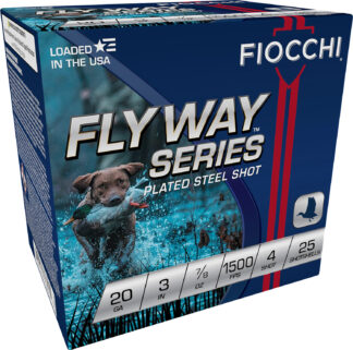 Fiocchi Flyway 20 Gauge 3 in #4 Steel Shot 7/8 oz, 25 Rounds