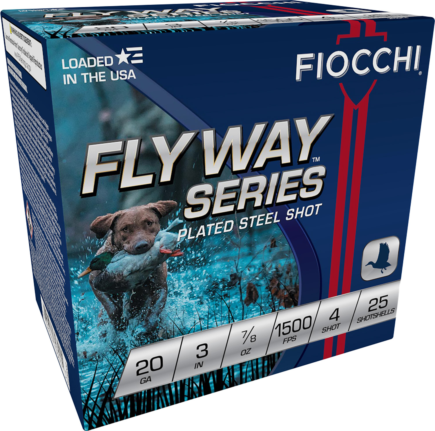 Fiocchi Flyway 20 Gauge 3 in #4 Steel Shot 7/8 oz, 25 Rounds