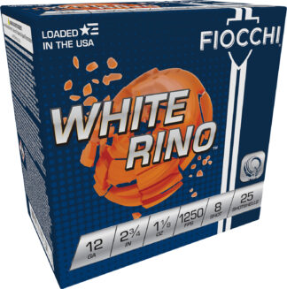 Fiocchi White Rino 12 Gauge 2 3/4" 1 1/8 oz #8 Lead 25 Rounds