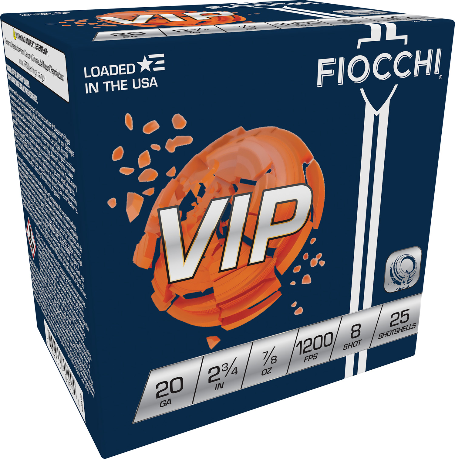 Fiocchi Exacta Target VIP 20 Gauge 2.75 in #8 Shot, 7/8 oz, 25 Rounds